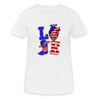 Love America - Women's Breathable T-Shirt - white - Front - AI Model Female 172 dark (172cm)