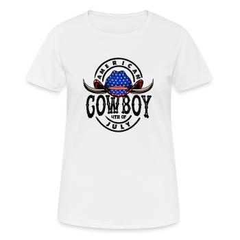 American Cowboy 4th Of July - Women's Breathable T-Shirt - white - Front - AI Model Female 172 dark (172cm)