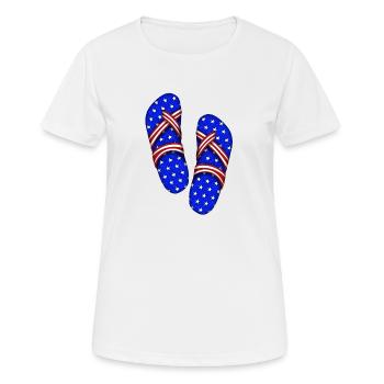 American Slippers - Women's Breathable T-Shirt - white - Front - AI Model Female 172 dark (172cm)