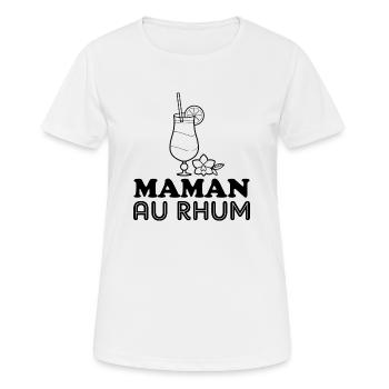 Maman au Rhum - T-shirt respirant Femme - blanc - Devant - AI Model Female 172 dark (172cm)