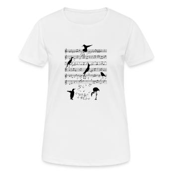Bird Music Partition Cadeau - T-shirt respirant Femme - blanc - Devant - AI Model Female 172 dark (172cm)