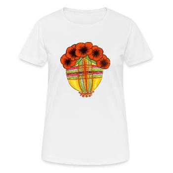 Ukrainische Puppe. Motanka. Mohnblumenmuster. - Frauen T-Shirt atmungsaktiv - Weiß - Vorne - AI Model Female 172 dark (172cm)
