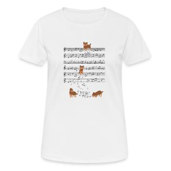 Yorkshire Terrier Dog Music Partition Cadeau - T-shirt respirant Femme - blanc - Devant - AI Model Female 172 dark (172cm)