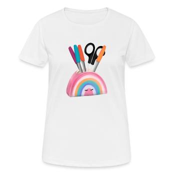 Rainbow Pencil Box - Women's Breathable T-Shirt - white - Front - AI Model Female 172 dark (172cm)