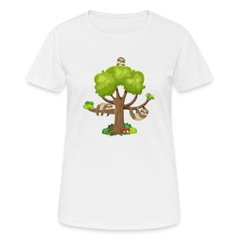 Sloth Tree - Women's Breathable T-Shirt - white - Front - AI Model Female 172 dark (172cm)