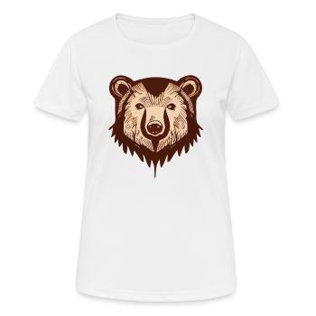 Ours brun - T-shirt respirant Femme - blanc - Devant - AI Model Female 172 dark (172cm)