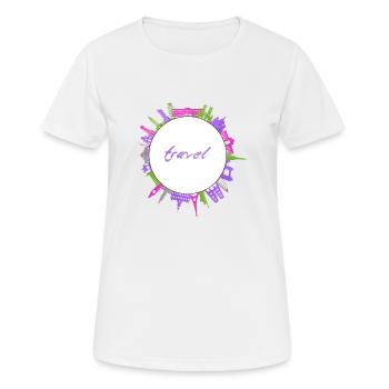 Travel monuments - Women's Breathable T-Shirt - white - Front - AI Model Female 172 dark (172cm)