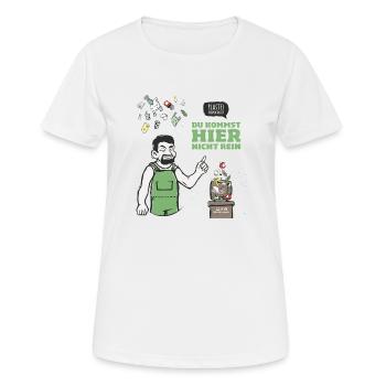 Bioabfall Biotonne Spruch Abfall Sprechblase - Frauen T-Shirt atmungsaktiv - Weiß - Vorne - AI Model Female 172 dark (172cm)