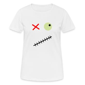 Visage terrifiant avec un œil vert - T-shirt respirant Femme - blanc - Devant - AI Model Female 172 dark (172cm)