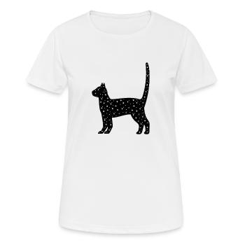 Himmlische Katze - Frauen T-Shirt atmungsaktiv - Weiß - Vorne - AI Model Female 172 dark (172cm)