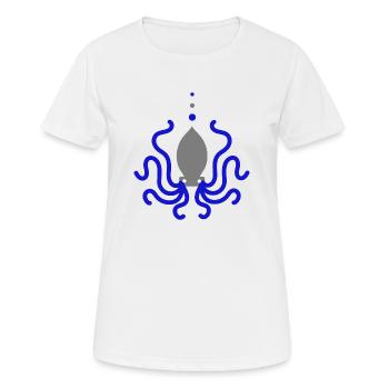 Octopus Octopus Blue Grey Animation - Women's Breathable T-Shirt - white - Front - AI Model Female 172 dark (172cm)