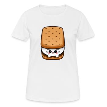 Smores Cat S’mores Marshmallow Cookie USA Katze - T-shirt respirant Femme - blanc - Devant - AI Model Female 172 dark (172cm)