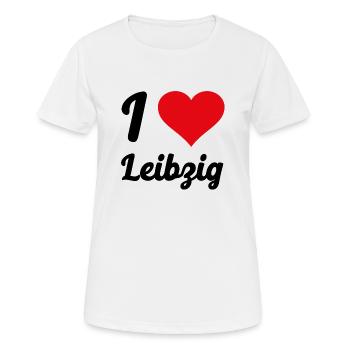 I Love Leibzig - Frauen T-Shirt atmungsaktiv - Weiß - Vorne - AI Model Female 172 dark (172cm)