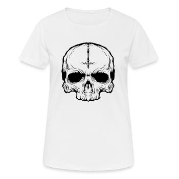 Crâne - T-shirt respirant Femme - blanc - Devant - AI Model Female 172 dark (172cm)