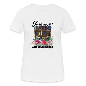 Book Studying Books I like and love books. - Women's Breathable T-Shirt - white - Front - AI Model Female 172 dark (172cm)