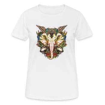 Der majestätische Elefant mit der Kreatur der Nacht - Frauen T-Shirt atmungsaktiv - Weiß - Vorne - AI Model Female 172 dark (172cm)