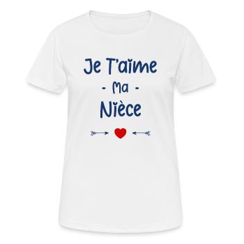 Je t'aime ma Nièce - T-shirt respirant Femme - blanc - Devant - AI Model Female 172 dark (172cm)