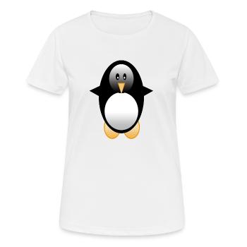Pinguin - Frauen T-Shirt atmungsaktiv - Weiß - Vorne - AI Model Female 172 dark (172cm)