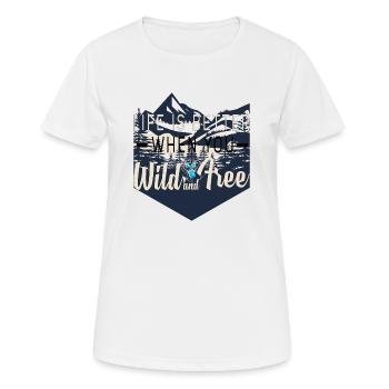 Wildnis , Wild und Frei - Frauen T-Shirt atmungsaktiv - Weiß - Vorne - AI Model Female 172 dark (172cm)