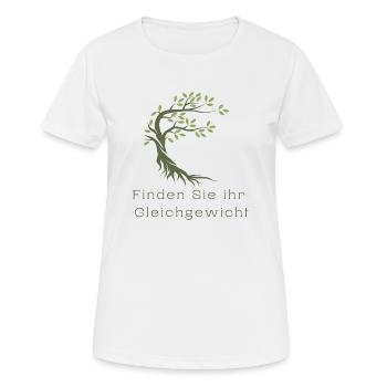 Baum, Text, Schrift,Finden Sie ihr gleichgewicht , - Frauen T-Shirt atmungsaktiv - Weiß - Vorne - AI Model Female 172 dark (172cm)