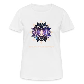 Die Kunst der Meditation Weltraum Space - Frauen T-Shirt atmungsaktiv - Weiß - Vorne - AI Model Female 172 dark (172cm)