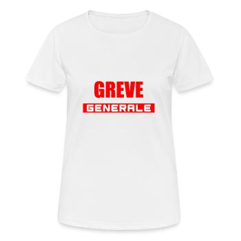Grève générale - T-shirt respirant Femme - blanc - Devant - AI Model Female 172 dark (172cm)