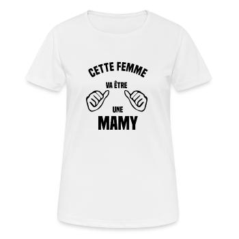 Cette femme va être une mamy - T-shirt respirant Femme - blanc - Devant - AI Model Female 172 dark (172cm)