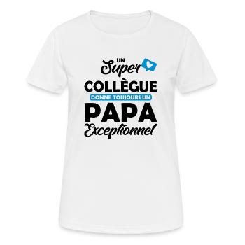 super collègue / papa exceptionnel - T-shirt respirant Femme - blanc - Devant - AI Model Female 172 dark (172cm)