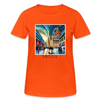 VIENNA - Women's Breathable T-Shirt - neon orange - Front - AI Model Female 172 dark (172cm)