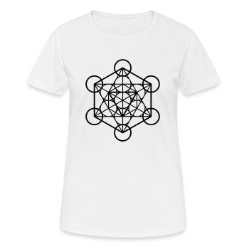 Metatron-Würfel - Frauen T-Shirt atmungsaktiv - Weiß - Vorne - AI Model Female 172 dark (172cm)