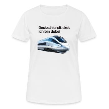 Deutschlandticket Gruppengeschenk 49€ Ticket - Frauen T-Shirt atmungsaktiv - Weiß - Vorne - AI Model Female 172 dark (172cm)