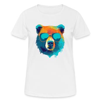 Bill der bär mit der Brille - Frauen T-Shirt atmungsaktiv - Weiß - Vorne - AI Model Female 172 dark (172cm)