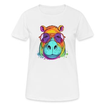 Harry l'hippopotame - T-shirt respirant Femme - blanc - Devant - AI Model Female 172 dark (172cm)