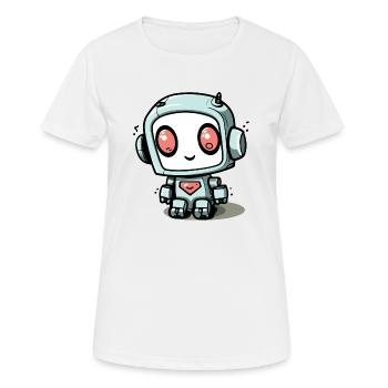 Boki der kleine Roboter - Frauen T-Shirt atmungsaktiv - Weiß - Vorne - AI Model Female 172 dark (172cm)