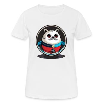 Runder Hund mit Schnurrbart - Frauen T-Shirt atmungsaktiv - Weiß - Vorne - AI Model Female 172 dark (172cm)