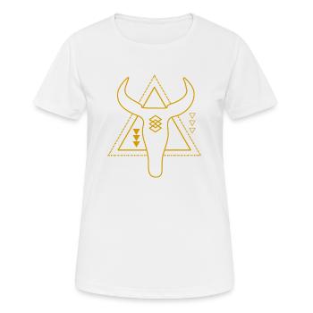 Tête de buffle - T-shirt respirant Femme - blanc - Devant - AI Model Female 172 dark (172cm)
