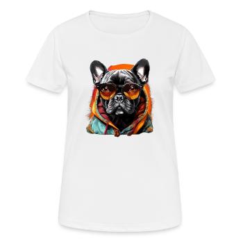 City companion: the ghost of the French bulldog - Women's Breathable T-Shirt - white - Front - AI Model Female 172 dark (172cm)