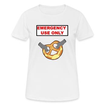 Brezel Nur für den Notfall - Frauen T-Shirt atmungsaktiv - Weiß - Vorne - AI Model Female 172 dark (172cm)