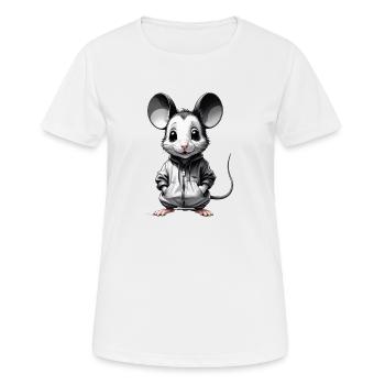 Mäuse-Chic: Klein, aber Oho - Frauen T-Shirt atmungsaktiv - Weiß - Vorne - AI Model Female 172 dark (172cm)