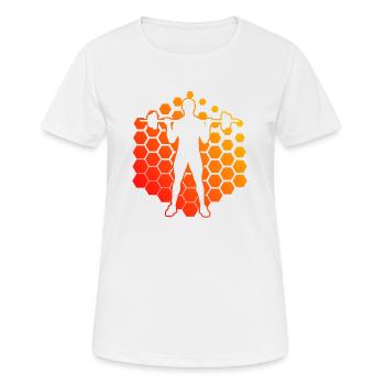 Krafttraining Cardio Gewichtheben Ausdauertraining - Frauen T-Shirt atmungsaktiv - Weiß - Vorne - AI Model Female 172 dark (172cm)
