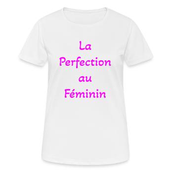 Mode Femme. Woman Fashion. - T-shirt respirant Femme - blanc - Devant - AI Model Female 172 dark (172cm)