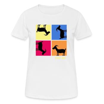 Chèvre « popart-chèvre » barbiche - T-shirt respirant Femme - blanc - Devant - AI Model Female 172 dark (172cm)