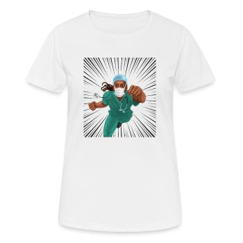 Héroïne infirmière - T-shirt respirant Femme - blanc - Devant - AI Model Female 172 dark (172cm)