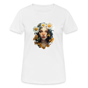 Margeriten Mädchen - Frauen T-Shirt atmungsaktiv - Weiß - Vorne - AI Model Female 172 dark (172cm)
