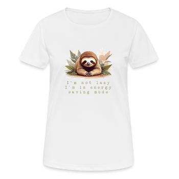 Ich bin nicht faul - Frauen T-Shirt atmungsaktiv - Weiß - Vorne - AI Model Female 172 dark (172cm)