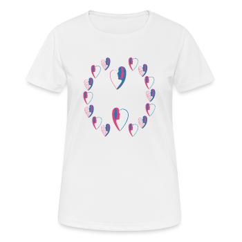 La parade amoureuse . - T-shirt respirant Femme - blanc - Devant - AI Model Female 172 dark (172cm)