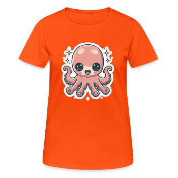 Amoureux du poulpe - T-shirt respirant Femme - orange néon - Devant - AI Model Female 172 dark (172cm)