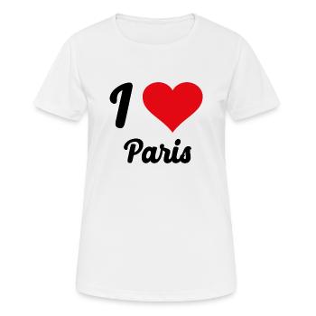 I Love Paris - Frauen T-Shirt atmungsaktiv - Weiß - Vorne - AI Model Female 172 dark (172cm)