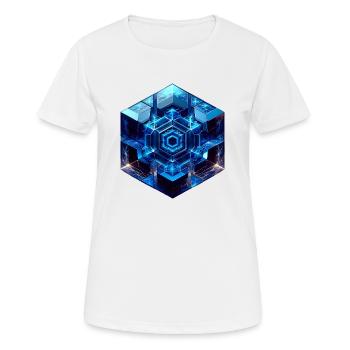 Sci Fi Cube - Women's Breathable T-Shirt - white - Front - AI Model Female 172 dark (172cm)