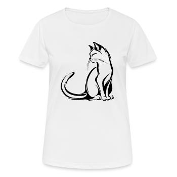Cat, Cat Motif, Cat Face - Women's Breathable T-Shirt - white - Front - AI Model Female 172 dark (172cm)